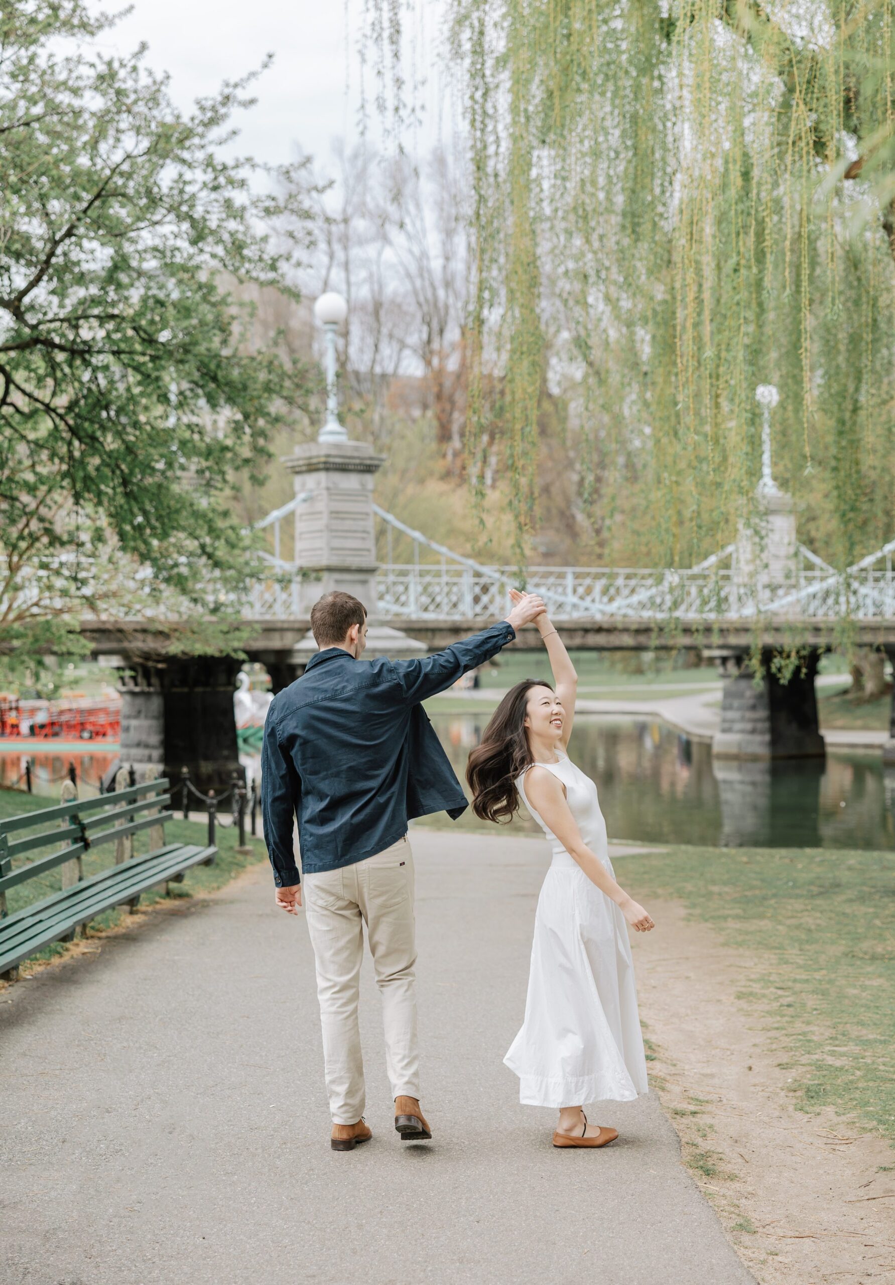A Boston Public Garden and Beacon Hill engagement session